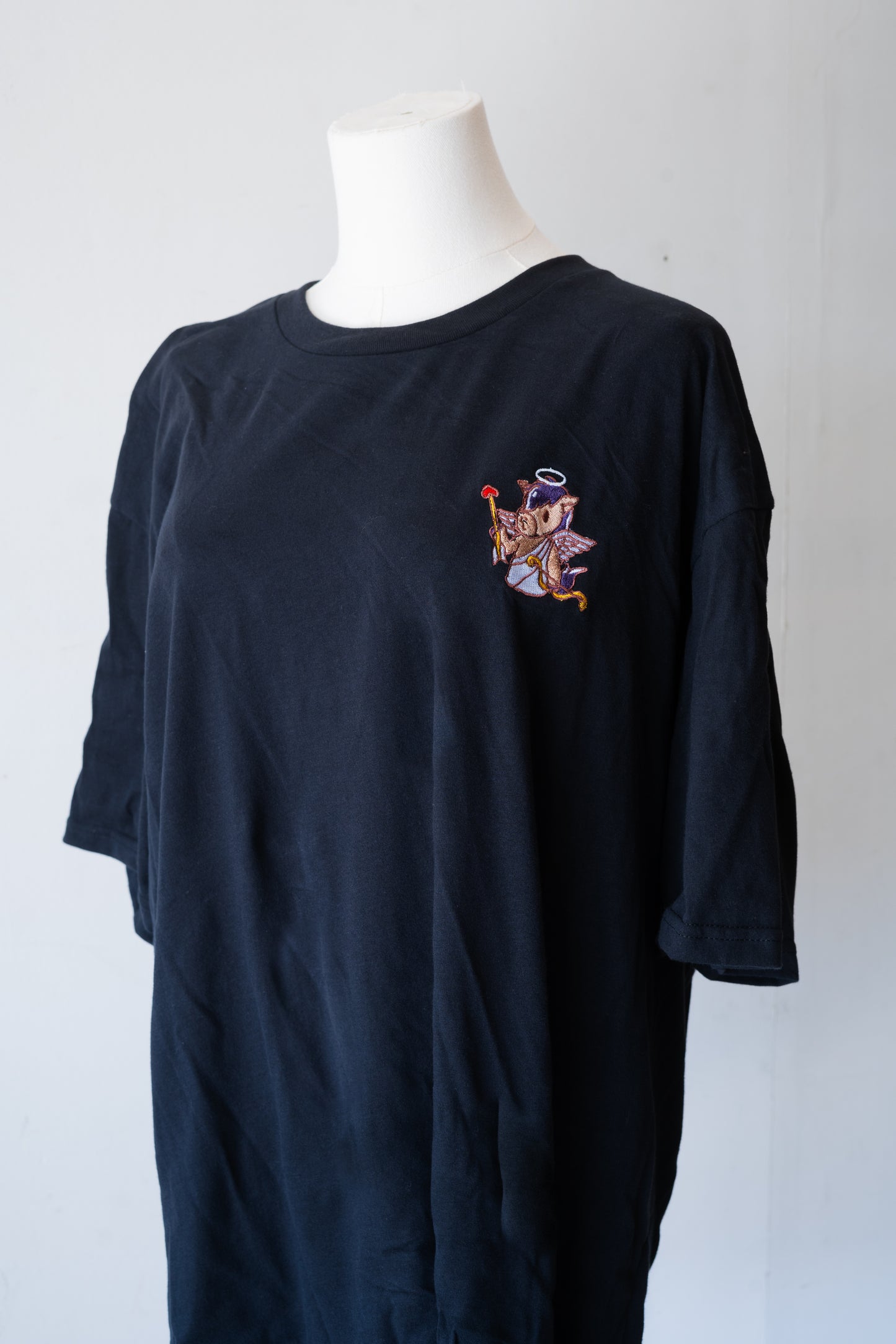 Angel Billy Sueded T-Shirt (Black) - FlippedDimension