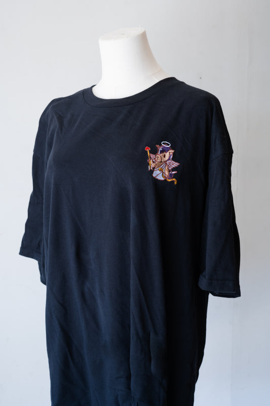 Angel Billy Sueded T-Shirt (Black) - FlippedDimension