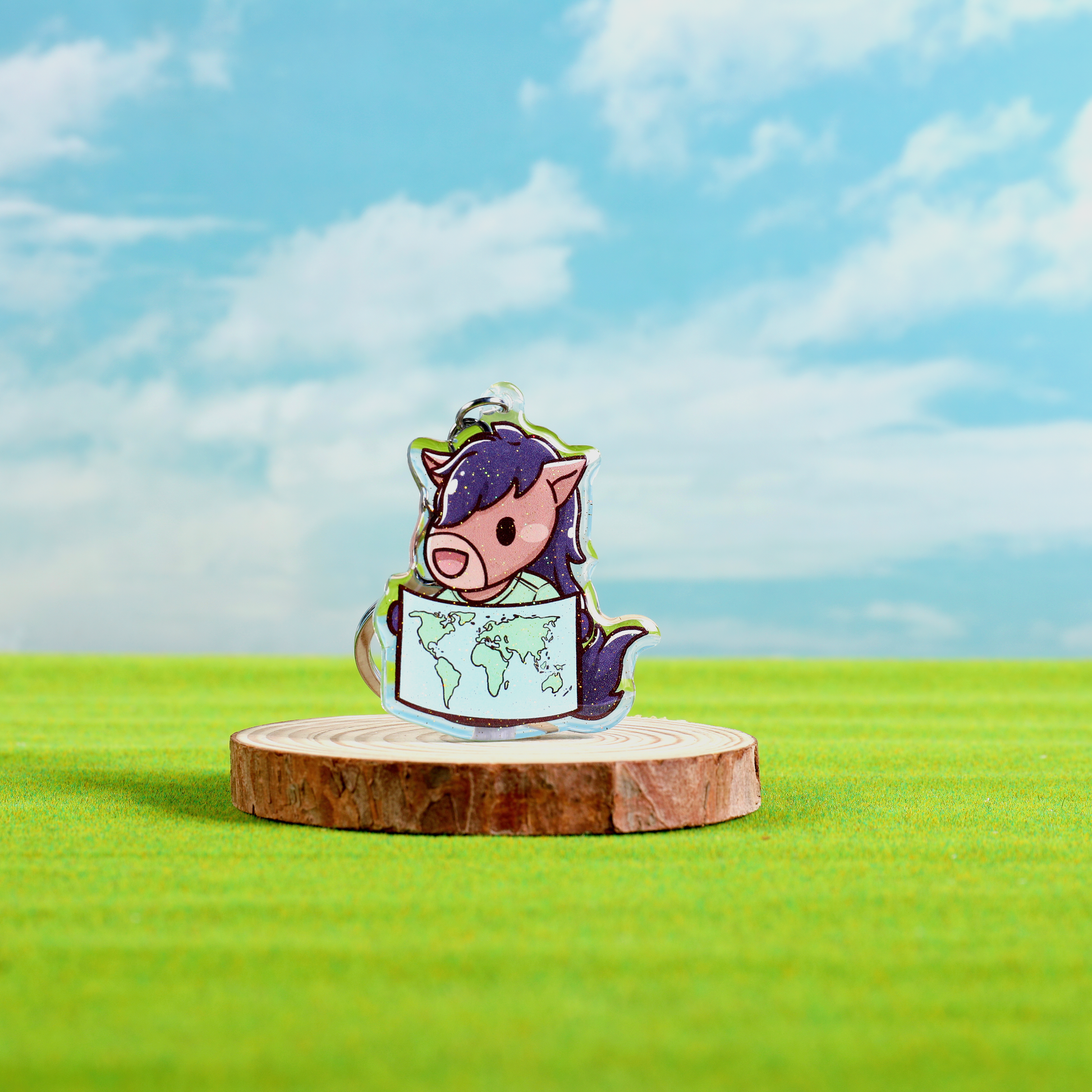 Geography Billy Epoxy Keychain - FlippedDimension