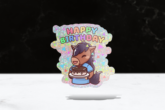 Birthday Billy Sticker (Glitter) - FlippedDimension