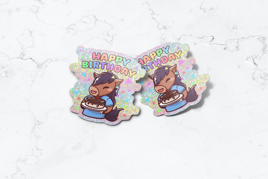 Birthday Billy Sticker (Glitter) - FlippedDimension