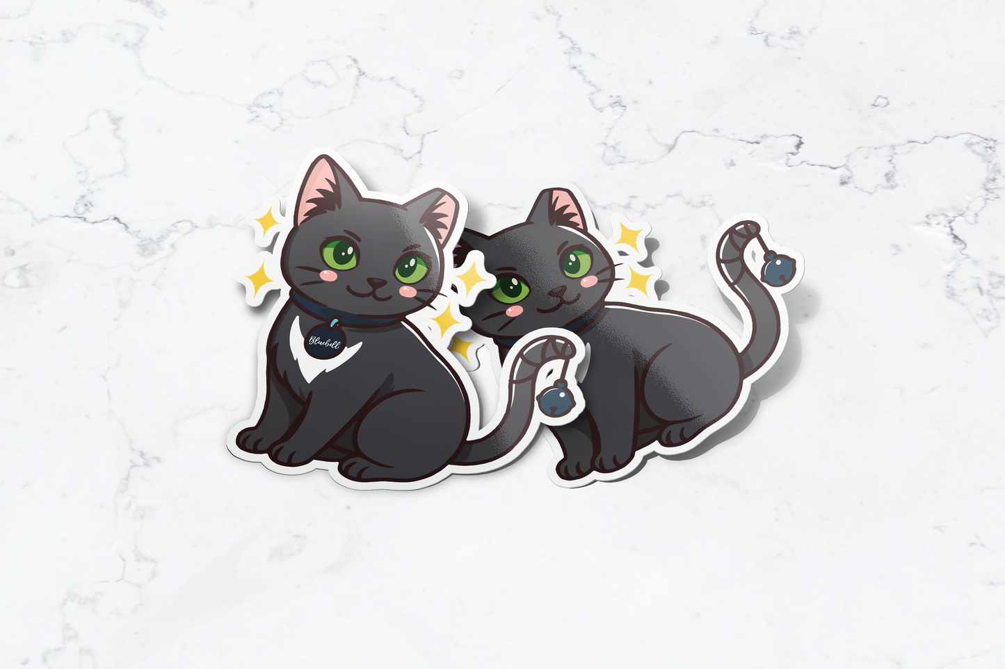BlueBell Cat Sticker (Glitter) - FlippedDimension