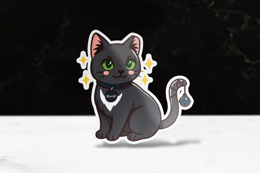BlueBell Cat Sticker (Glitter) - FlippedDimension