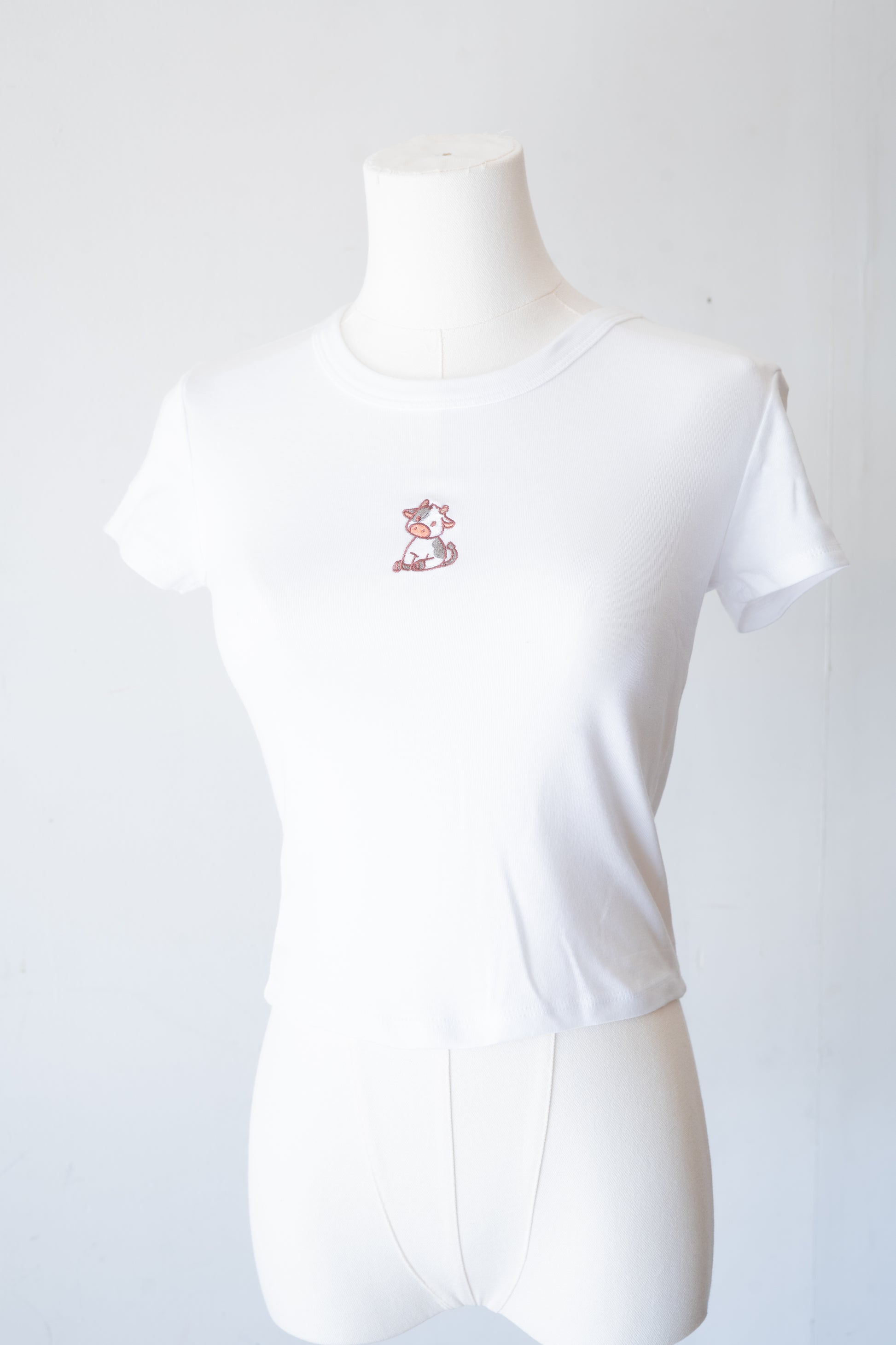 Cow Baby Tee (White) - FlippedDimension