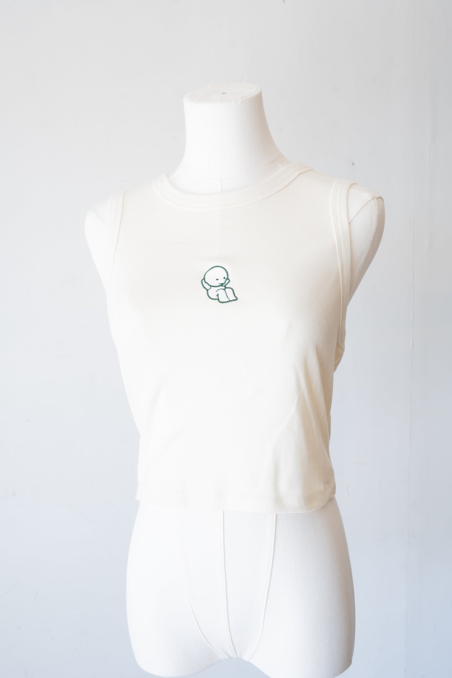 Pull-up Smiski Tank Top (Cream) - FlippedDimension