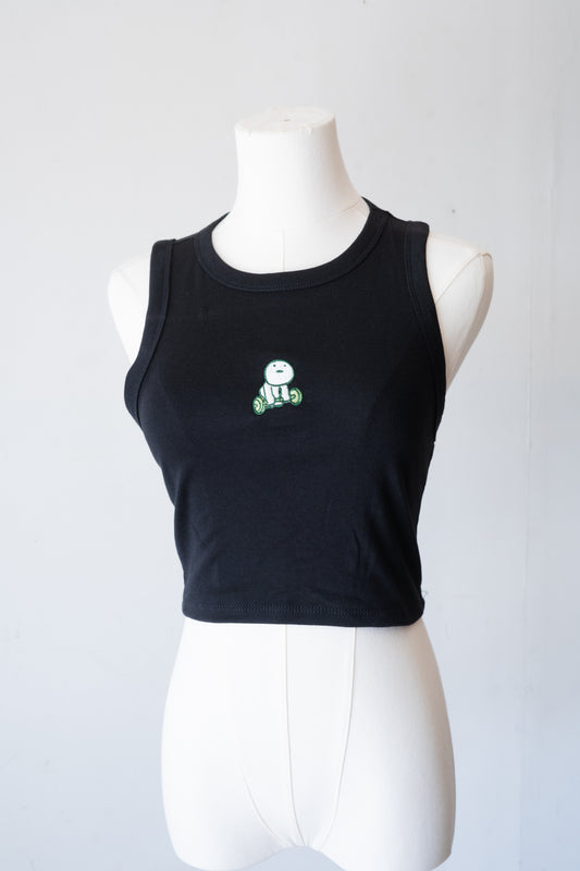 Weight-Lifting Smiski Tank Top (Black) - FlippedDimension