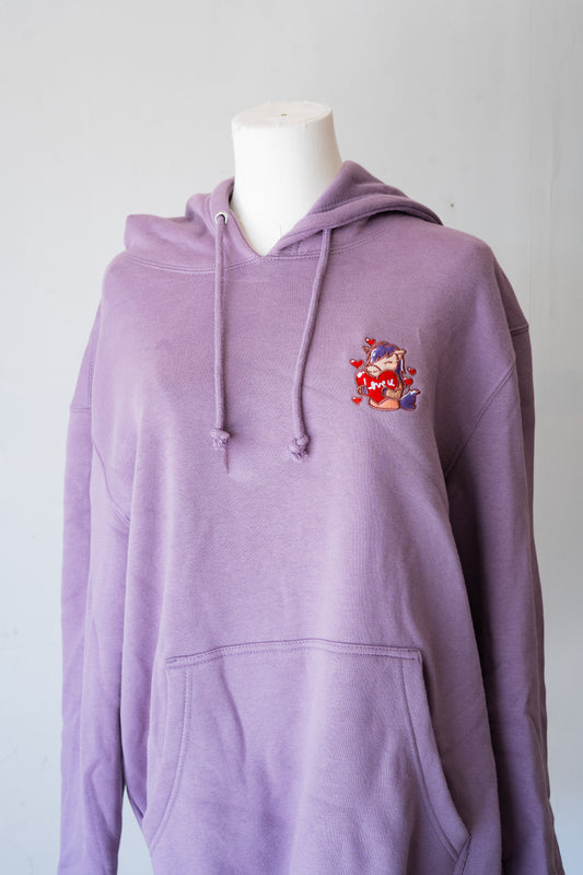 Heart Billy Heavyweight Hoodie (Purple) - FlippedDimension
