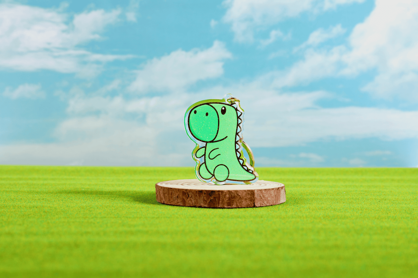 Duke the Dino Epoxy Keychain - FlippedDimension