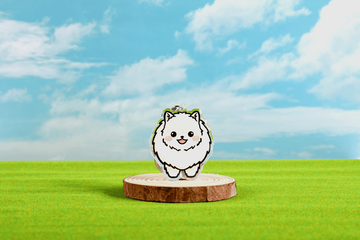 Pomeranian Epoxy Keychain - FlippedDimension