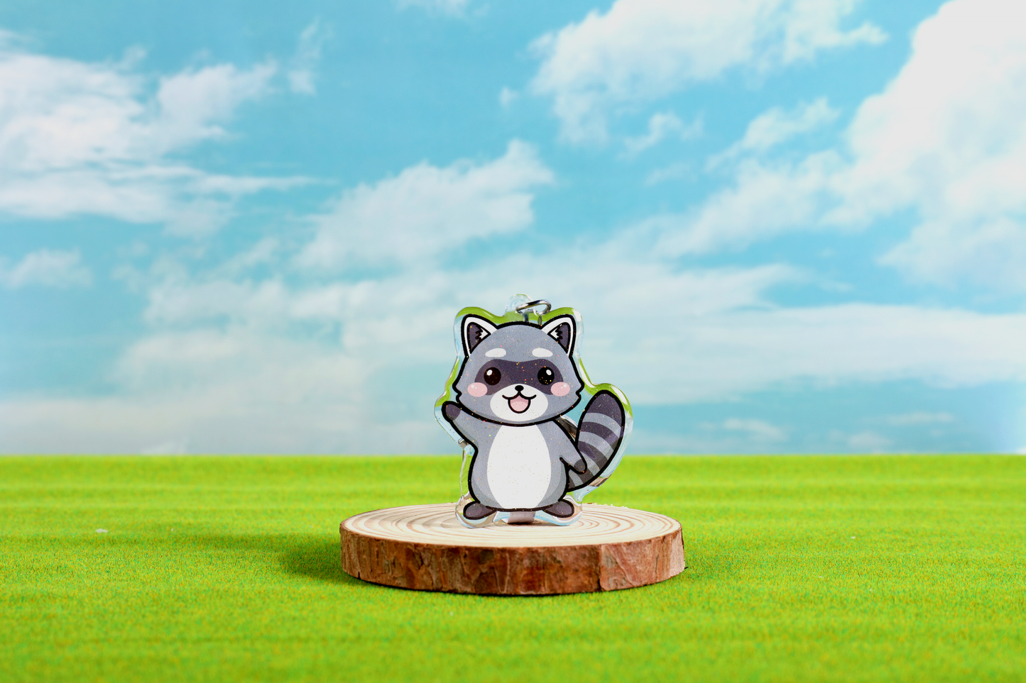 Raccoon Epoxy Keychain - FlippedDimension