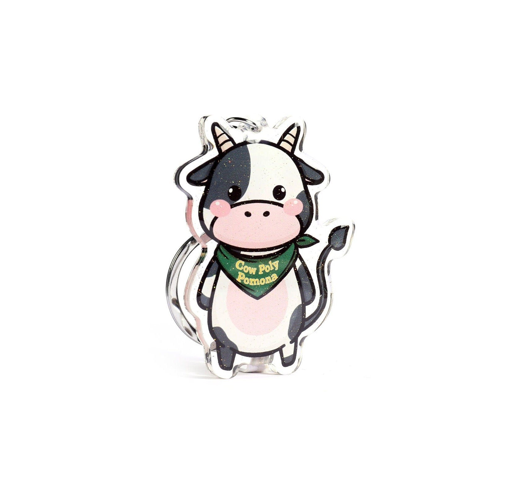 Cow Poly Epoxy Keychain - FlippedDimension