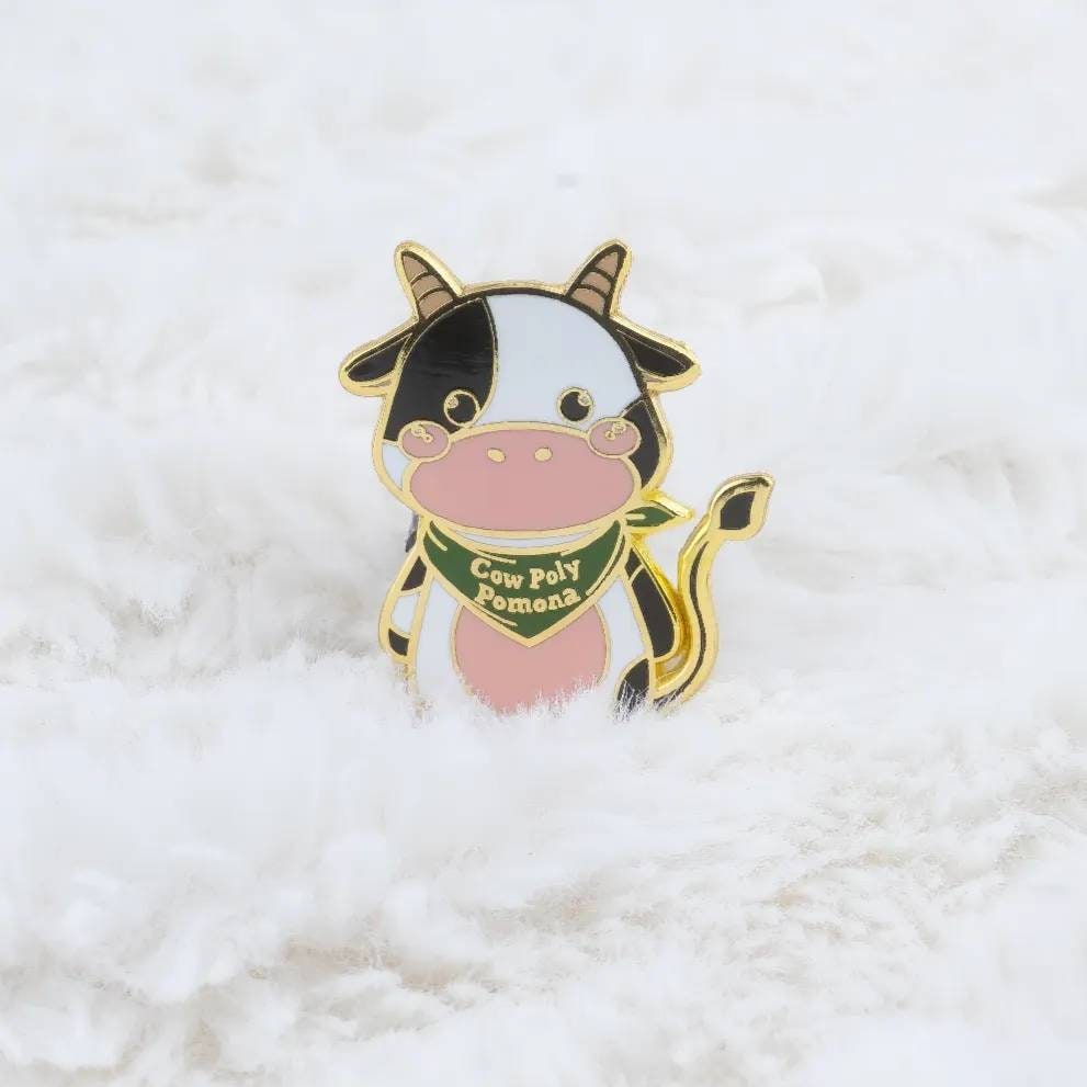 Cow Poly Pomona Hard Enamel Pin | CPP | Cal Poly Pomona - FlippedDimension