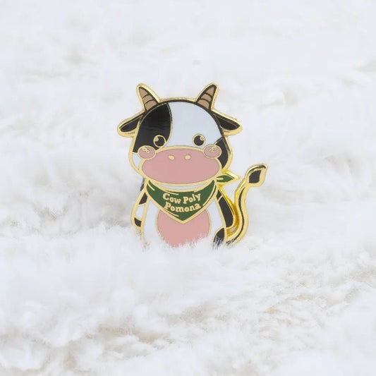 Cow Poly Pomona Hard Enamel Pin | CPP | Cal Poly Pomona - FlippedDimension