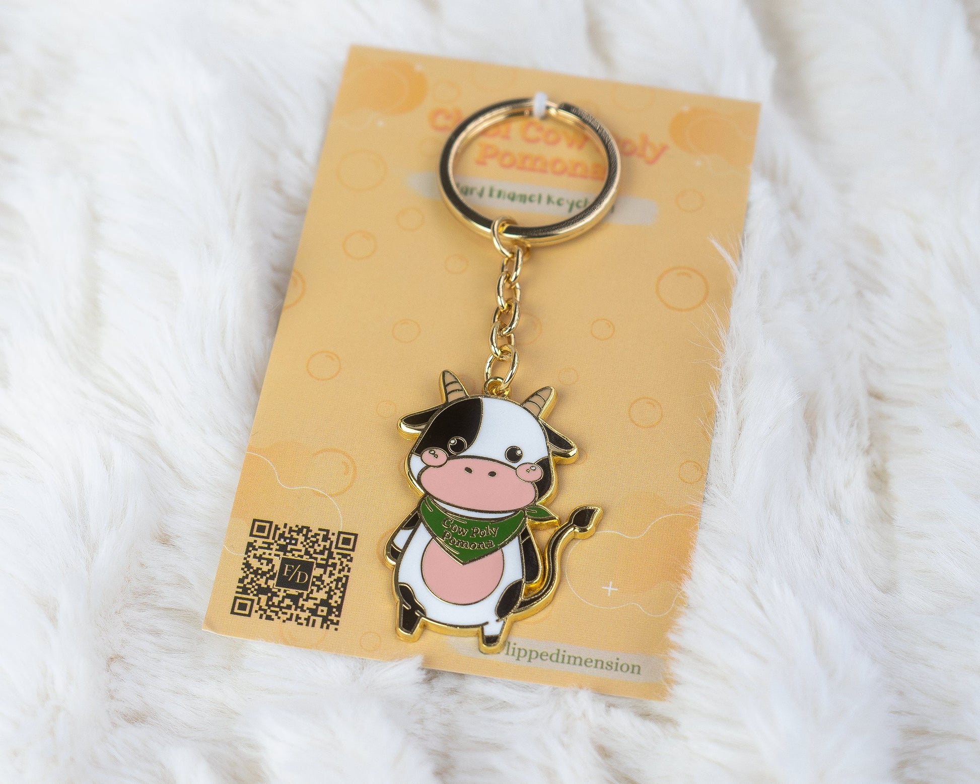 Cow Poly Pomona Keychain | Hard Enamel - FlippedDimension