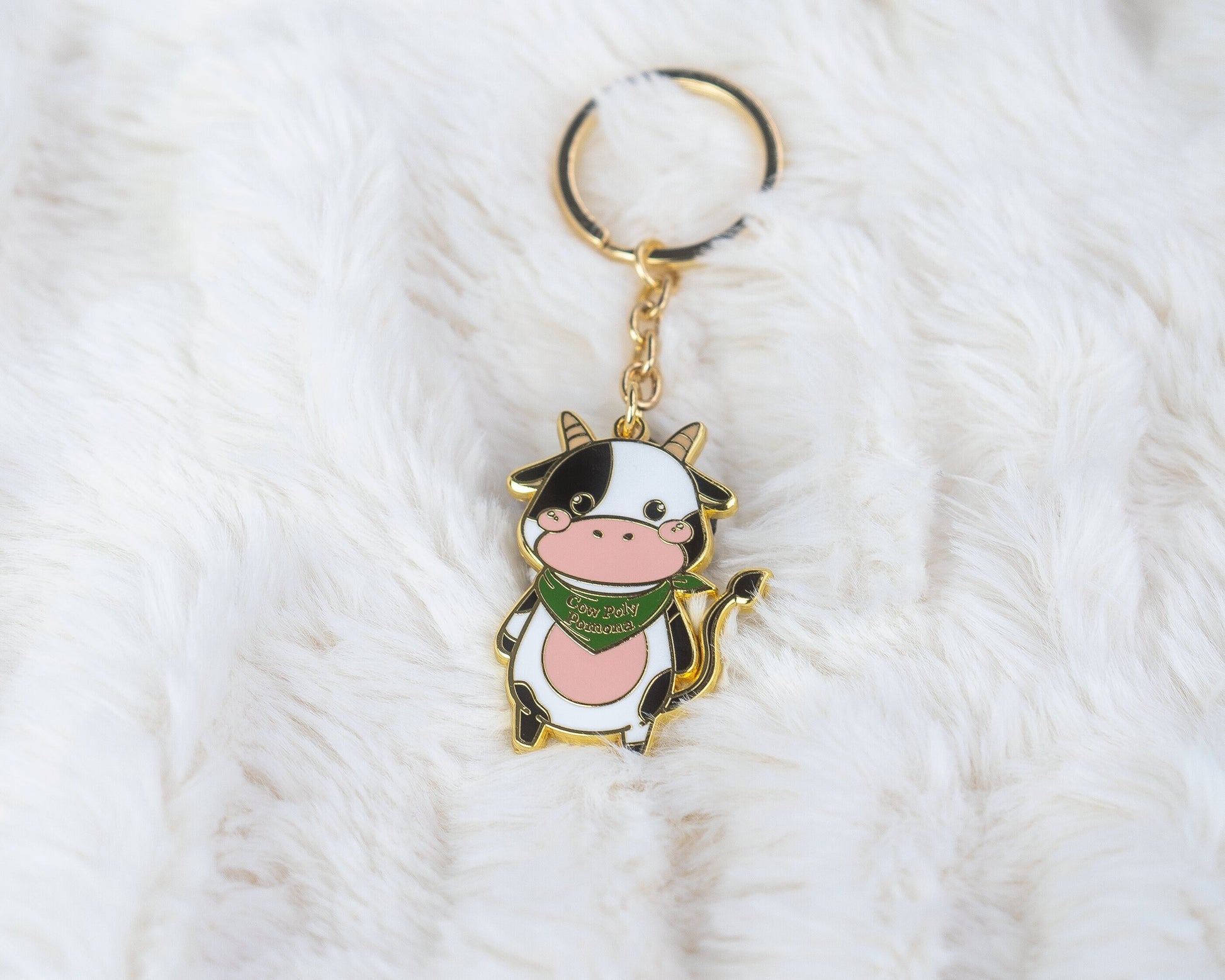 Cow Poly Pomona Keychain | Hard Enamel - FlippedDimension