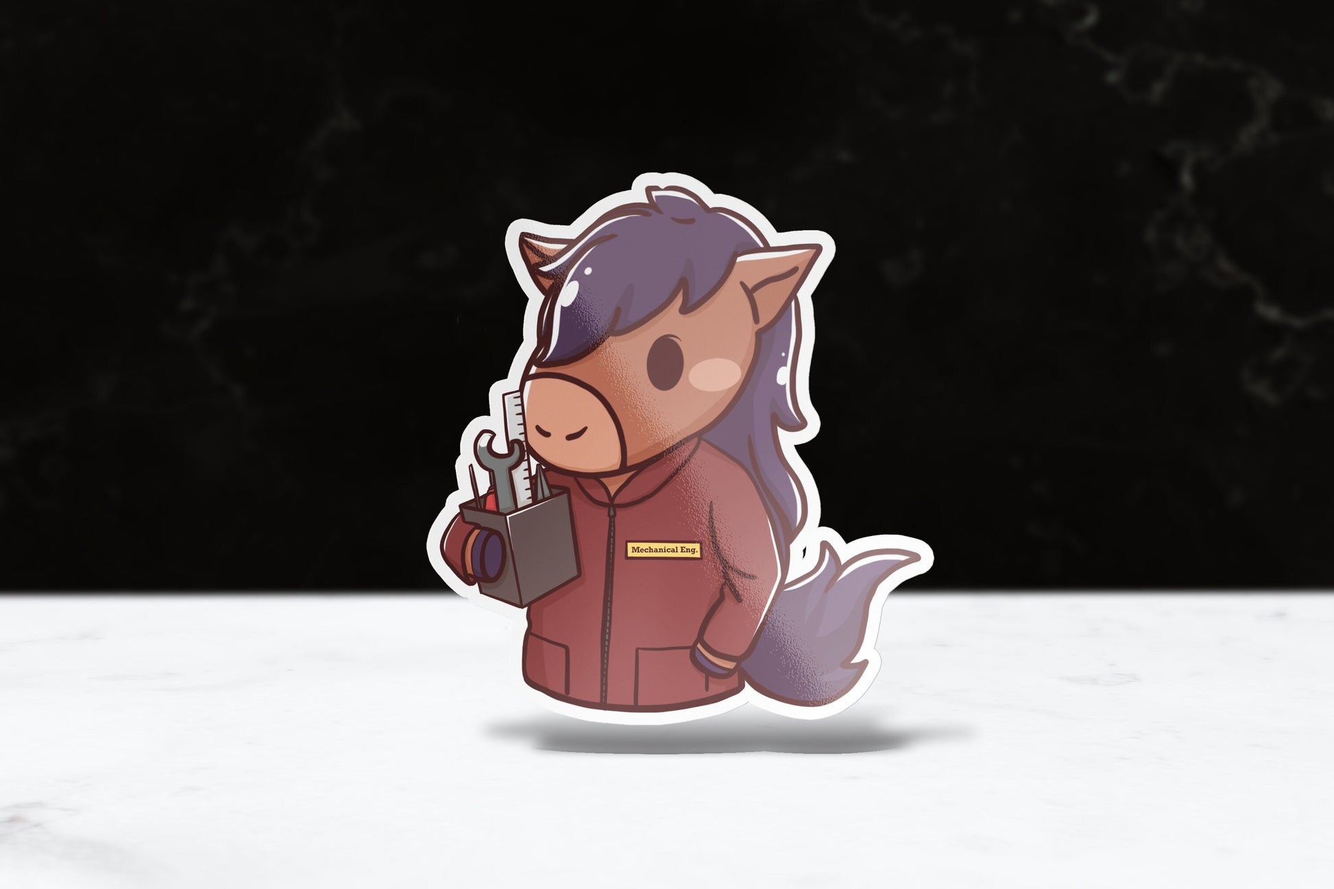 Chibi Mechanical Engineering Sticker | CPP | Cal Poly Pomona | Vinyl | Waterproof | Laptops, Hydroflasks - FlippedDimension