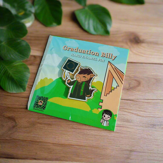 Graduation Enamel Pin | 2" Gold-Plated Graduate Pin - FlippedDimension