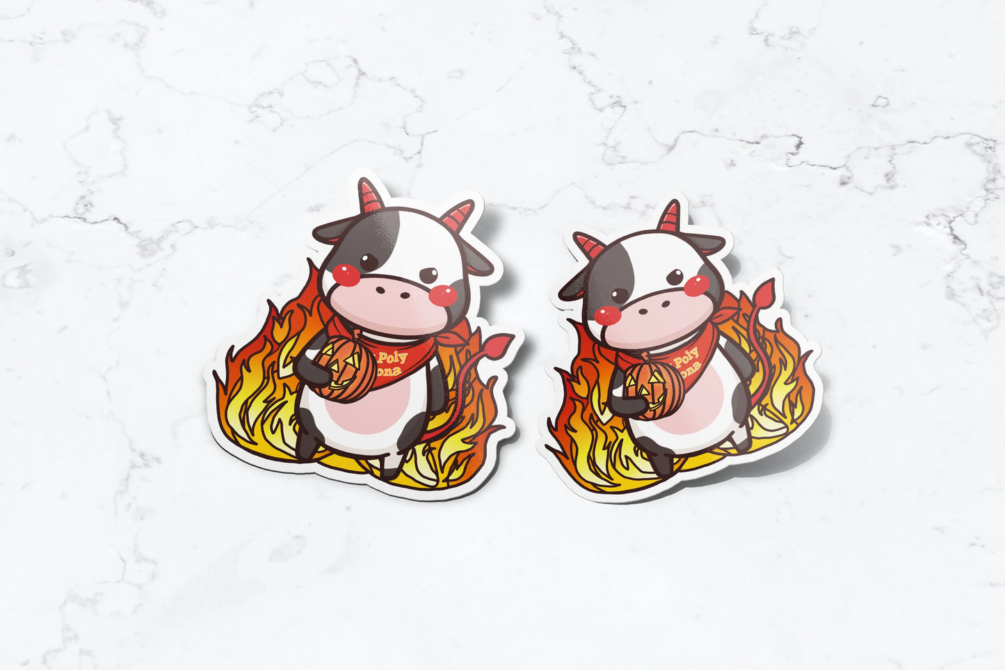 Devil Cow Sticker - FlippedDimension