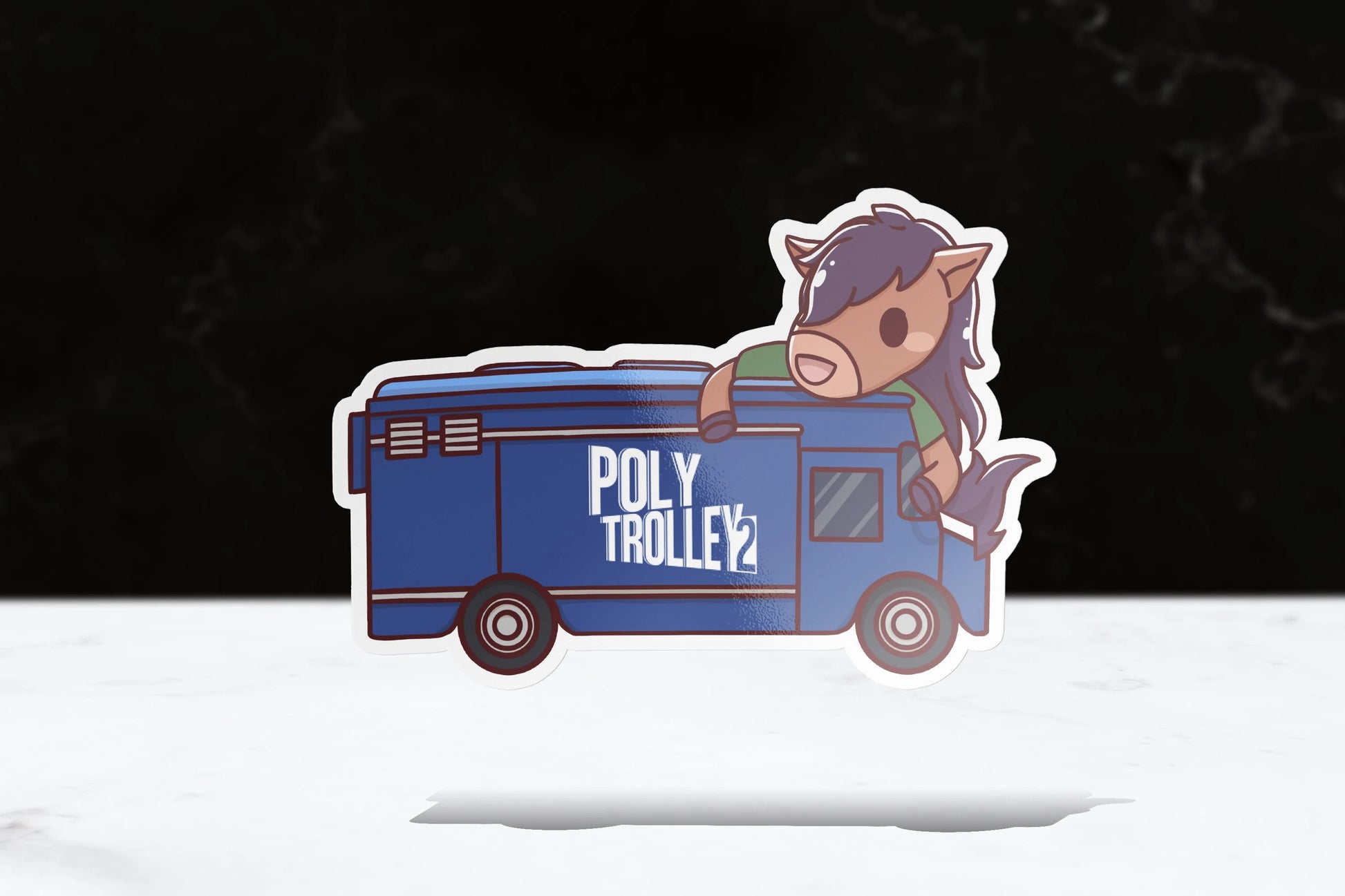 Poly Trolley Billy Sticker - FlippedDimension