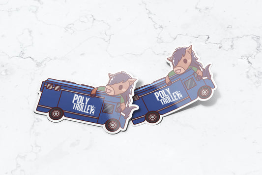 Poly Trolley Billy Sticker - FlippedDimension