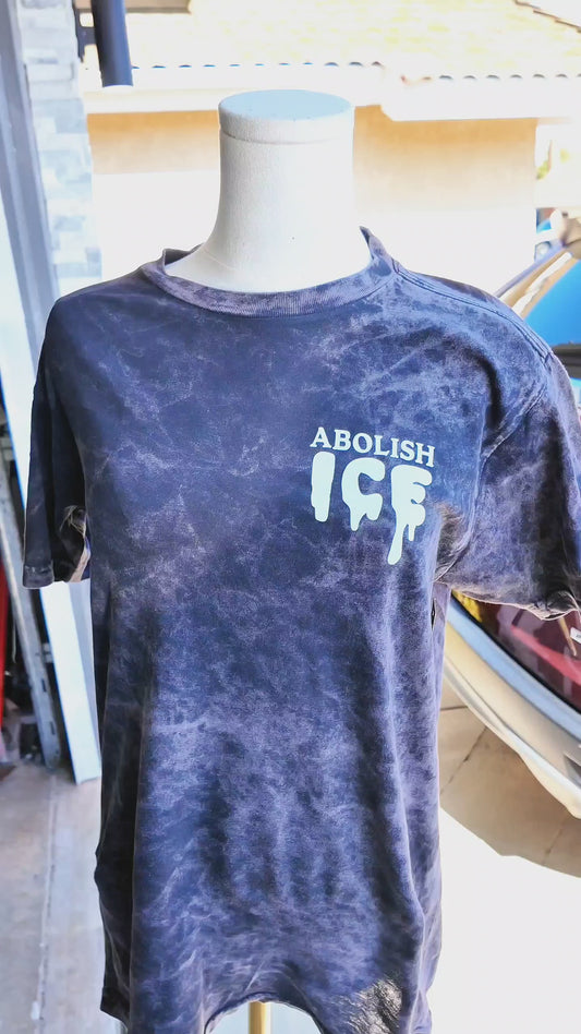 Abolish ICE Screen Pressed Shirt (Acid Washed)