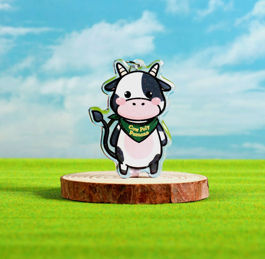 Cow Poly Epoxy Keychain - FlippedDimension