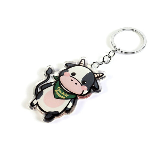 Cow Poly Epoxy Keychain - FlippedDimension