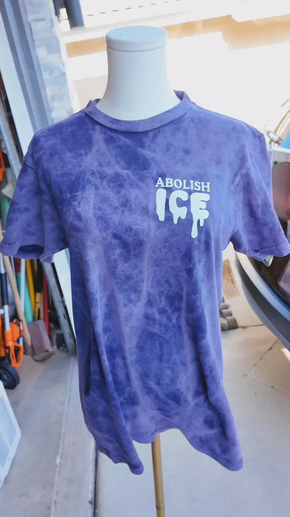 Abolish ICE Screen Pressed Shirt (Acid Washed)